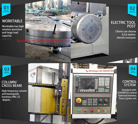 ستون دوگانه سرعت بالا کار سنگین CNC تراش عمودی ظرفیت بار سنگین تراش عمودی
